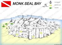 Croatia Divers - Dive Site Map of Monk Seal Bay
